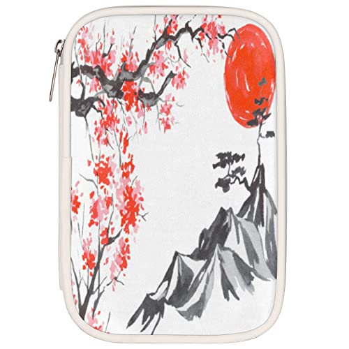 Tapis de sol rond antidérapant pour porte d'entrée, salle de bain et intérieur - Motif coucher de soleil sur la montagne, 91 cm