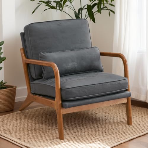 Sillón Plegable Cuero Gris oscuro miniatura 1