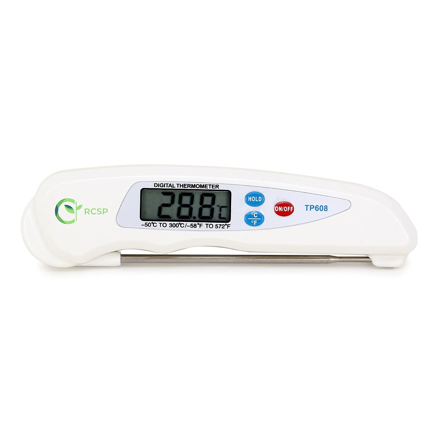 RCSP Waterproof Digital Food Thermometer For Cooking with Large Lcd Display | BBQ Kitchen Durable Fast & Precise Digital Food Thermometer for Fried Food, Baked Food, Laboratory (Tp-608) white (B09BNXXK6Y) Amazon Price History, Amazon Price Tracker