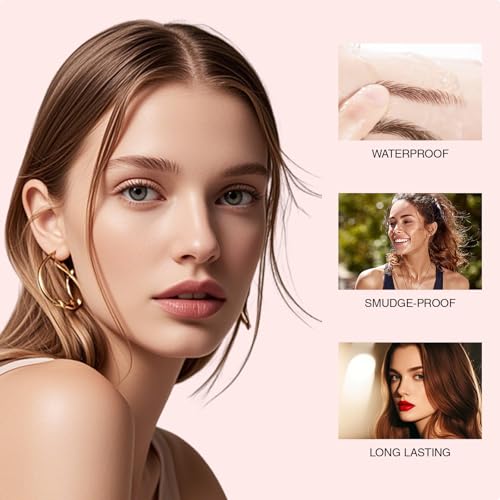 Gekrümmter Augenbrauenstift, 2-in-1-Brauenstift mit zwei Enden, 0,01 mm 2-Krallen-Mikrospitze und ultrafeine Spitze, für haarähnliche Augenbrauen, hält den ganzen Tag (#01 HELLBRAUN)