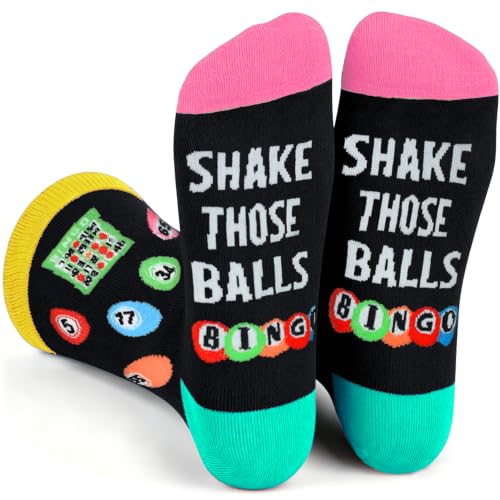 GOLIN Funny Bingo Game Socks for Women Casino Lover Gambler Birthday Gift for Bingo Player
