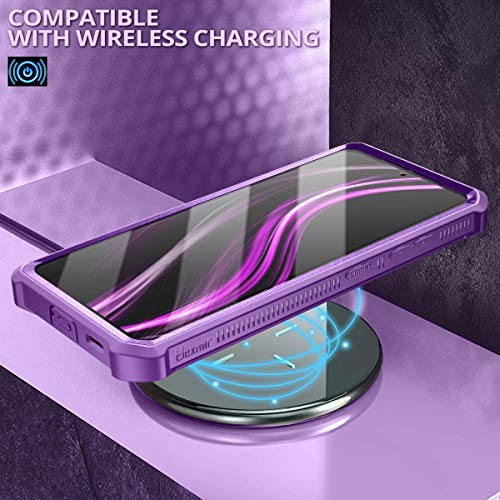 Image of Dexnor for Samsung Galaxy S21 Ultra Case, [Built in Screen Protector and Kickstand] Heavy Duty Military Grade Protection Shockproof Protective Cover for Samsung Galaxy S21 Ultra 5G, 6.8 inch Purple