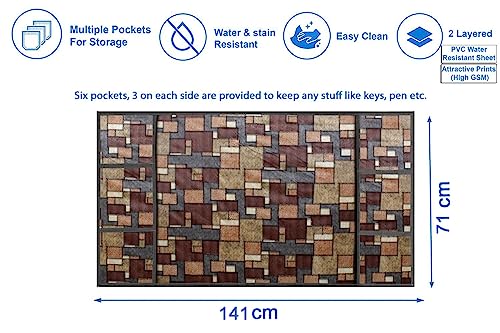 Image of Stylista Refridgerator top Cover Suitable for Samsung RS76CG8003S9HL, 653 Liter Fridge, Dimension (WXD) 71x141 CM, Seamless Pattern Brown