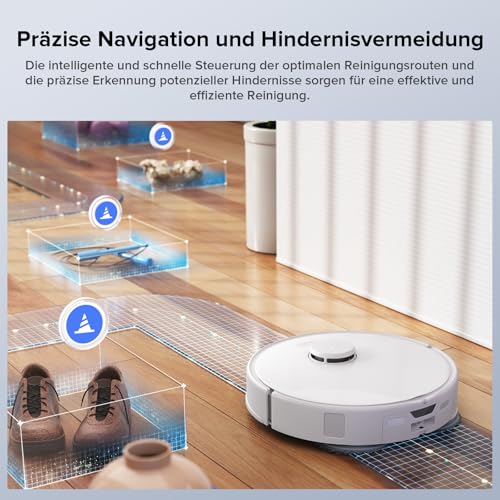 roborock Qrevo Edge S5A Saugroboter mit Wischfunktion,Dual Anti-Tangle-System,18.500Pa,FlexiArm Design Kantenreinigung, Hebarem Wischmopp,75℃ Heißwasser-Moppwäsche (Weiß) 6