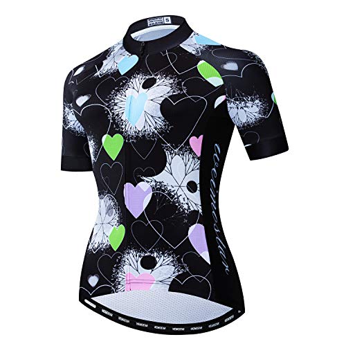 Women Cycling Jersey Top MTB Bicycle Clothing Female Team Cycle Wear Bike Heart XL