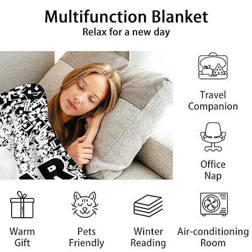 Mercuryelf Guitar Throw Blanket - Soft, Fuzzy & Warm - 30x40 Inches Small Blankets for Lap, Crib - Novelty Throws Gift for Guitar Lovers