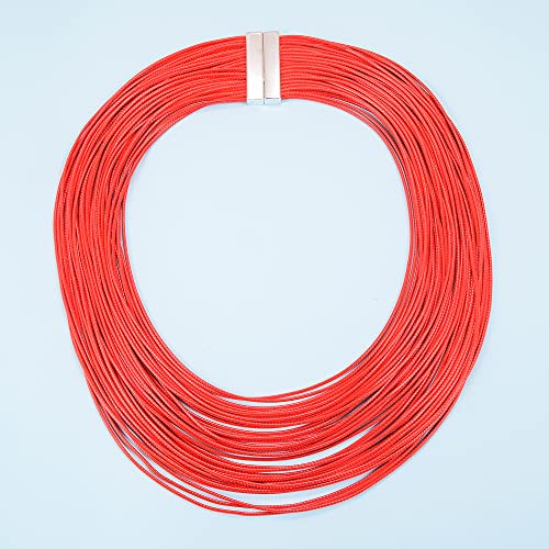 Yuhuan Necklace Women Fashion Bib Choker 36 Layers Wax Line Collar Statement Jewelry4