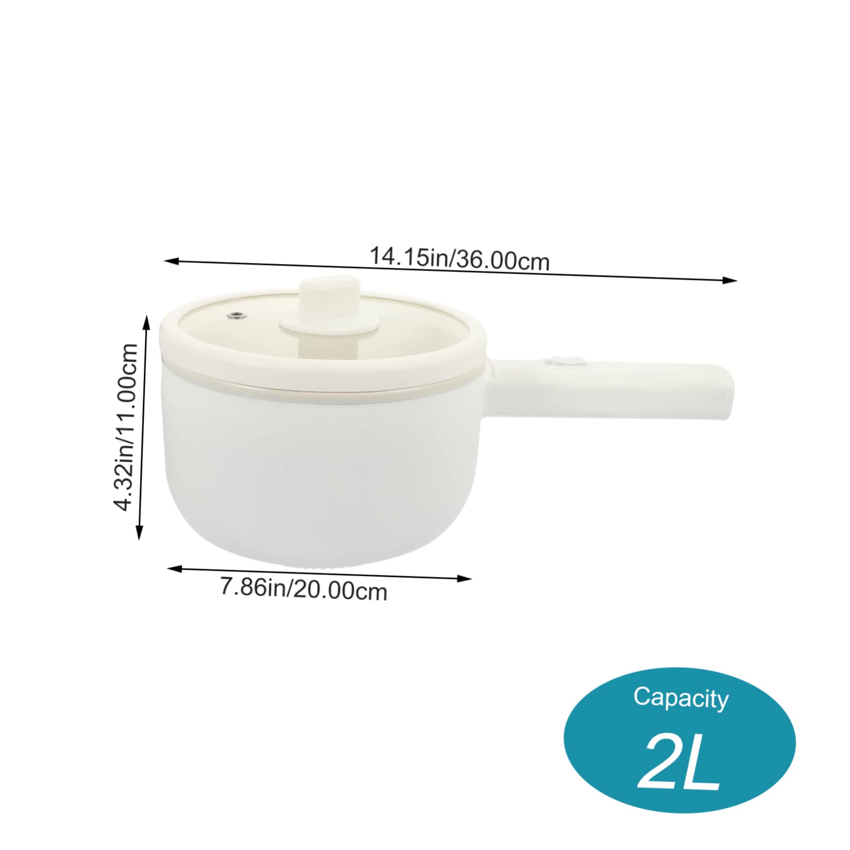 HAKIDZEL Electric Stew Pot Electric Simmer Pot Dorm Cooking Appliances 2l Ramen Cooker Smart Heating Easy Cleaning Multi-function Panel Safety Feature