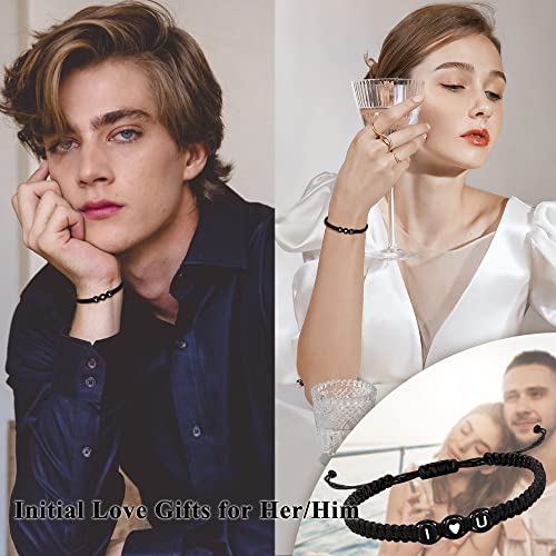 Initial Bracelets for Women Men's Bracelets Gifts for Girlfriend Boyfriend Letter Bracelets I Love You Gifts for Her Him Best Friend Birthday Gift Christmas Jewelry