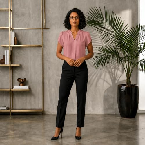 Image of Keiraa Women Blouse Half Sleeves Office Lady Shirt Women Tops