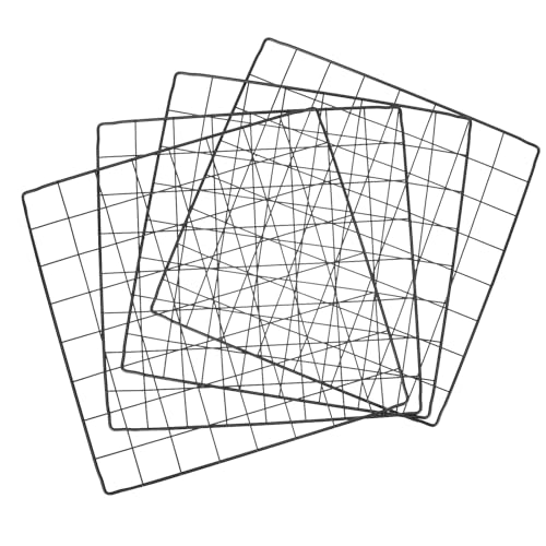 VALICLUD 4 Pezzi Recinzione per Recinto per Cani in Ferro Nero 35x35 Cm, Accessori per Animali Domestici per Gabbie Fai da Te, Pannelli Staccabili per Area Gioco e Delimitazione Spazi