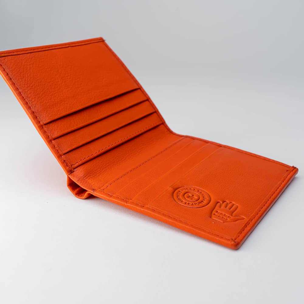Portatessere Cartier in Pelle per Uomo | Vera Pelle Made in Italy | Colore Arancione