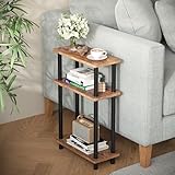 サイドテーブル スリム ナイトテーブル ベッドサイド おしゃれ ミニテーブル ベッド横 サイドラック 木目調 収納棚付き 小さい 小型 雑誌 ソファサイド カフェテーブル