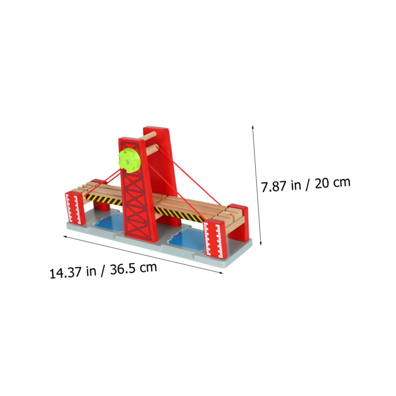 Hohopeti Holz Zugbrücke 1 Satz Spielzeug Eisenbahnbrücke Rot | Kunststoff und Holz, Kompatibel mit Anderen Schienensystemen, für Kinder und Kleinkinder