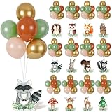12 Sets Woodland Baby Shower Balloon Stand Kit for Table Safari Baby Shower Centerpiece Decorations with Balloon for Gender Reveal Baby Shower Birthday Party Photo Props Supplies