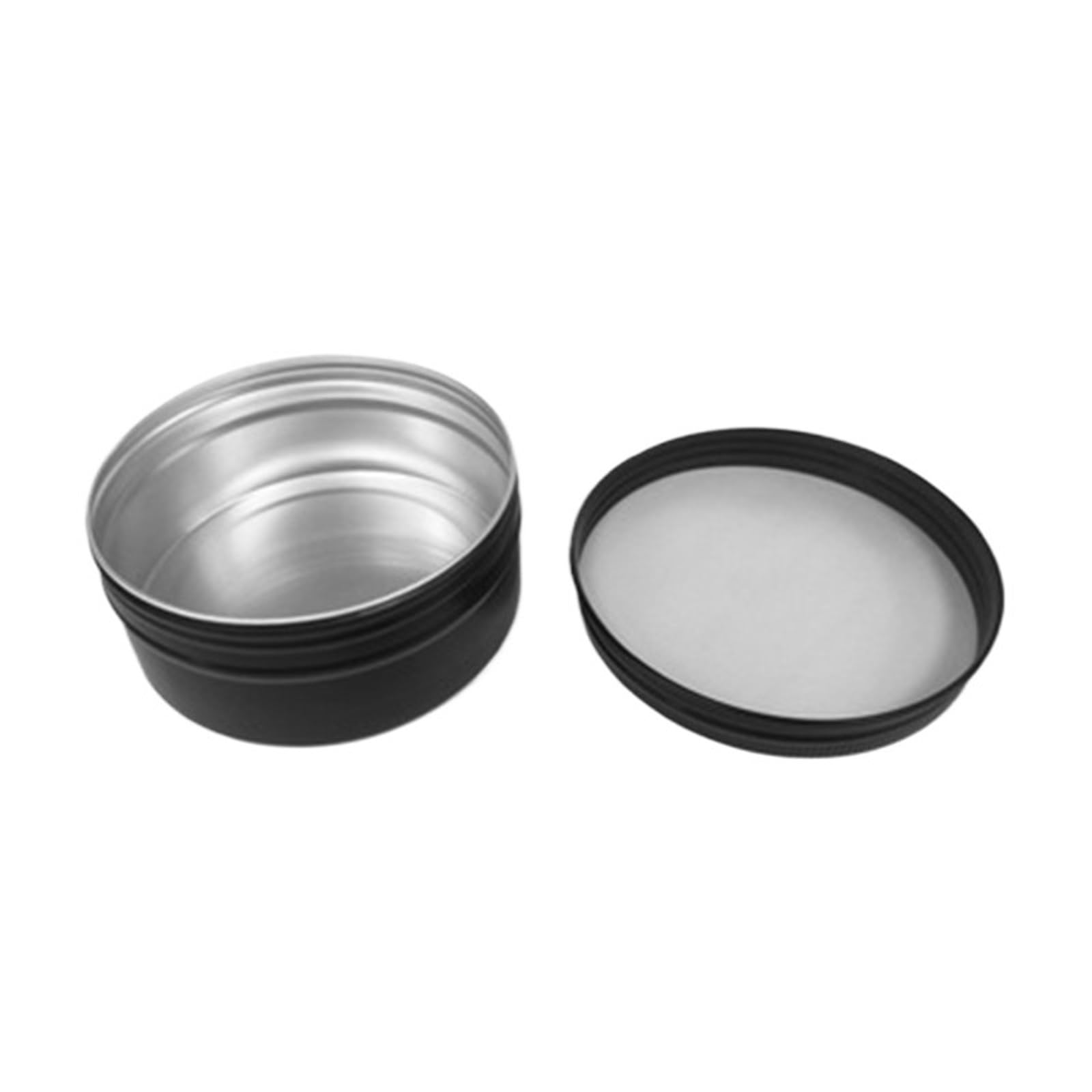LuoAXINN Metal Tins with Lids 5-250ml Black Aluminum Cans Round Tin Box With Lid Metal Pill Cream Ointment Jars Storage Container For Balm Wax Cosmetics(250ml 100x40mm,30pcs)