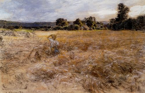 Tableau la moisson de Léon Augustin L'hermitte 60x90cm pour décoration murale