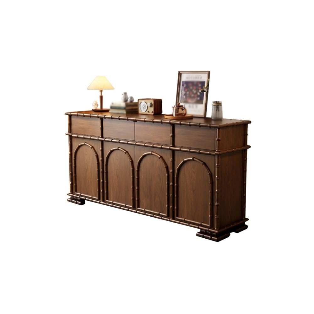 ULTRAWAVE Buffet Cabinet 150cm Solid Wood Entryway Storage Cabinet, Vintage Decorative Furniture, for Living Room, Hallway, Kitchen, Bedroom etc Buffet Sideboard