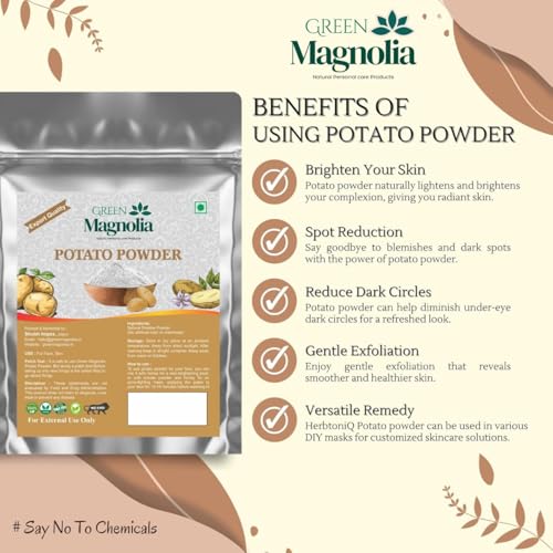 Image of Pure & Natural Potato Powder for Face & Skin No Chemicals No Artificial Color Ideal For Skin Brightening Cleansing & Tan Removal (50gm)