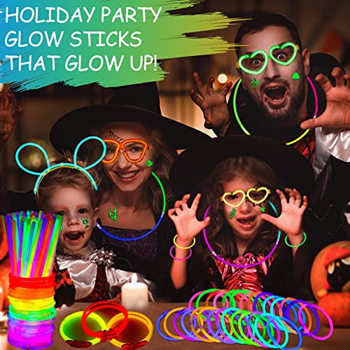 MULEVIP 272 stuks glow sticks party set, neon glow sticks met 120 aansluitingen,Glow Stars, Glow Stick Party, Neon Glow… - Image 8