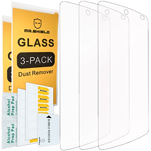 [3-PACK]- Mr.Shield For Google(lg) Nexus 5 [Tempered Glass] Screen Protector [0.3mm Ultra Thin 9H Hardness 2.5D Round Edge] with Lifetime Replacement