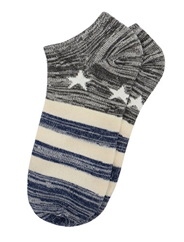 Image of uxcell Women Low Cut Stripes Stars Pattern Ankle Socks 5 Pairs