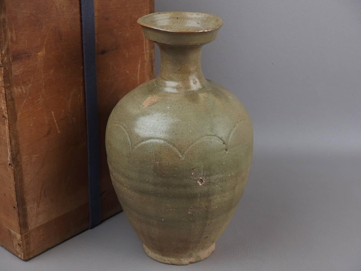 Amazon.co.jp: 【骨董茶道具】李朝高麗青磁盤口瓶dr043sl徳利花道華道