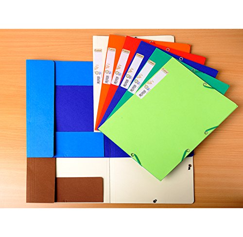 Exacompta Schnellhefter, 3 Klappen 6 elastisch Forever Karte recycelte zweifarbig 380 g verschiedene Farben