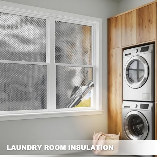 Image of Bubble Reflective Insulation Roll to Window Insulation for Winter, Double Side Aluminum Bubble Foil Insulation Roll for Keep Heat,59 inchx 99 inch Thermal Insulation Shield,RV Window Insulation.