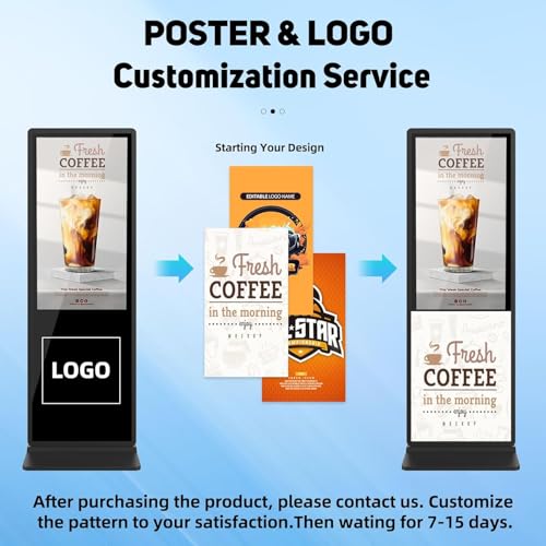 Image of 43 inch Indoor Digital Signage 4K Touchscreen IPS Floor Standing Digital Kiosks Interactive Displays with WiFi HDMI /USB Input Auto AD Player, Android OS