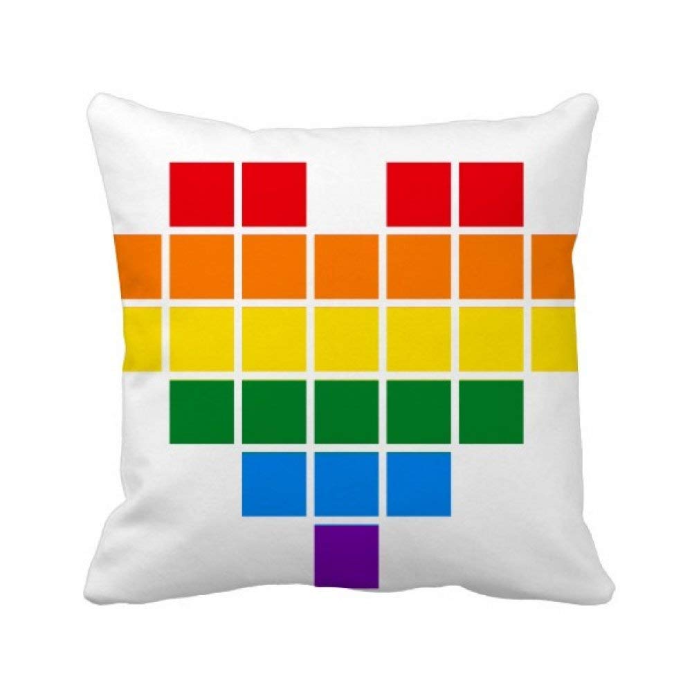 Coussin Arc-en-Gay Lesbienne | Oreiller carré 40x40 cm multicolore pour déco de canapé