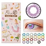 エティア-クールワンデー-全23色【1箱6枚入り】宝石発色の2次元カラコン 紫 パープル ブルーベリー -8.00