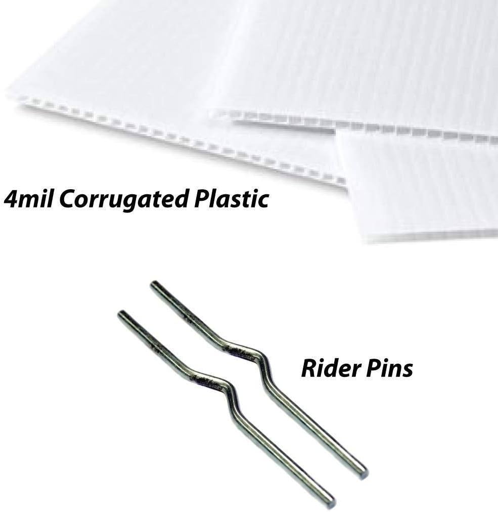 VictoryStore Realtor Yard Sign Stakes: Standard Corrugated Plastic Rider Pins Includes (96)