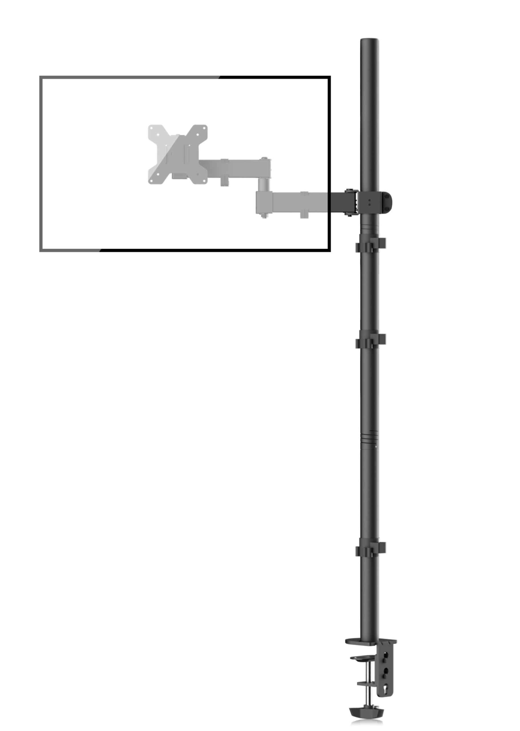 Bracwiser Soporte para Monitor de 32 Pulgadas(120cm), Brazo Monitor Ajuste de Altura, Ajuste de Altura con Inclinación, Giratorio de 360°, VESA 75/100 mm, hasta 10kg - MD71221