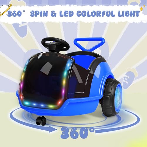 Image of ANPABO 3-in-1 Electric 12V Ride on Push Car for Kids 1.5-3, Blue