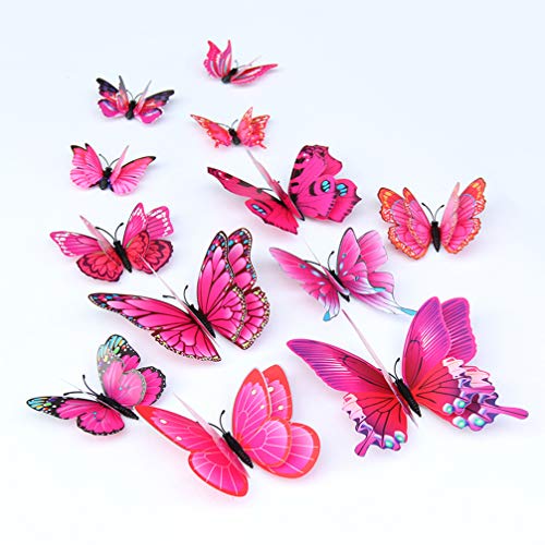 DOITOOL Adesivos de parede Borboleta 3D 24 peças Adesivos de parede Borboletas Removíveis Mural Deco