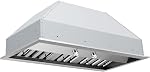 Hauslane Insérer 36 Inc Vent pour la cuisine. LED Lampes, Hotte de gamme sans conduit en acier inoxydable, Hood de gamme de cuisine 18.5” "Profond"