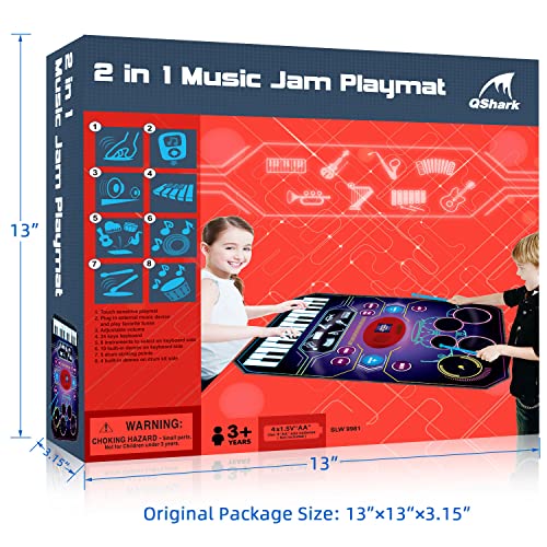 Qshark SLW9981 2 In 1 Kids Music Learning Toys For Boys Girls, Drum Set + Piano Mat thumb #6