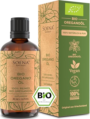 BiO Oregano Öl 100% Naturrein [BIO-ZERTIFIZIERT] +82% Carvacrol • Lebensmittelqualität • Ätherisches Öl – Frei von Zusatzstoffen [HOCHDOSIERT] 30ml - Aus Griechenland