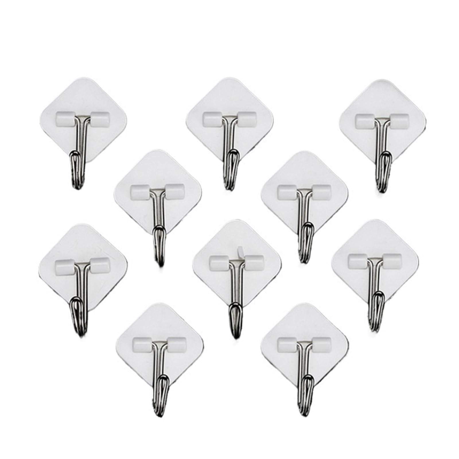 NKTFKQZJZ 10 Pack 4-Shaped Self-Adhesive Plastic Hooks, Wall Hangers for Kitchen Bathroom Home Use(10pcs-B)