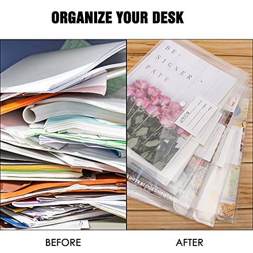 Eoout 30Pcs Plastic Envelopes, Clear Envelopes With Snap Closure, Document Folders Letter Size A4 Size File Envelopes With Label Pocket For School Home Work Office Organization #TOP3