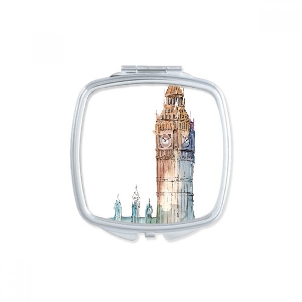 Miroir de maquillage double face portable avec motif historique multicolore