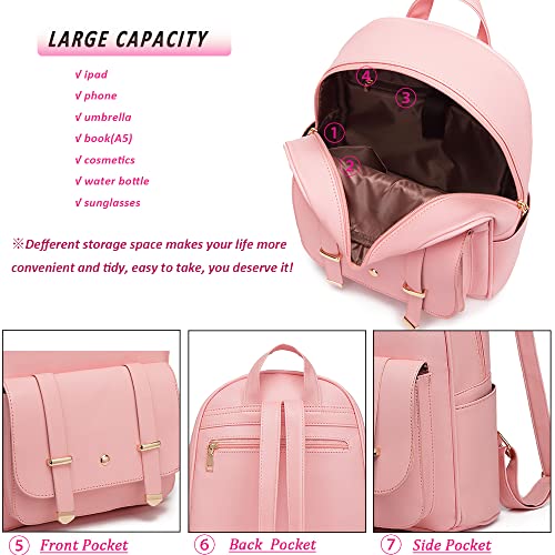 Image of MACCINELO Cute Leather Mini Backpack Purse for Women Bowknot Small Backpack for Girls gift Rucksack Ladies Shoulder Bag 3pcs