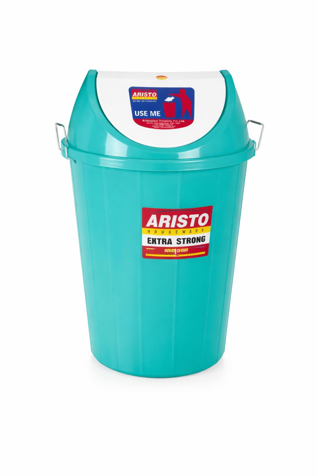 ARISTO Plastic Swing Lid Garbage Waste Dustbin (32 L, Green)