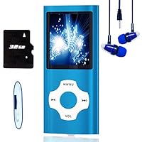 Hotechs MP3-Player/MP4-Player, MP3-Player mit 32 GB Speicherkarte, schlankes Design, digitales LCD-Display, 4,6 cm (1,8 Zoll) Display, FM-Radio