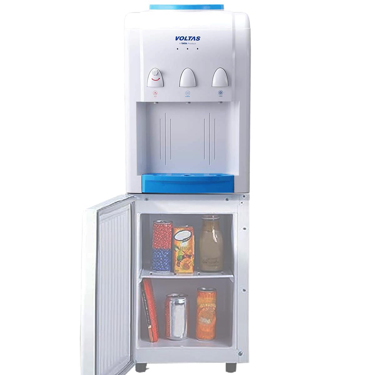 Voltas Water Dispenser Hot and Cold with Refrigerator White Water Dispenser 3 Tabs Hot/Cold