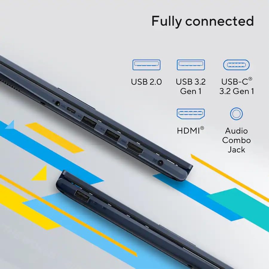 ASUS Vivobook 14 14" FHD Laptop, Intel 10-Core 5 120U(Up to 5GHz), 16GB RAM 512GB SSD, Win 11 Wifi6 Bluetooth Long Battery Life Webcam Computer for Business College Students w/GM Accessory - Image 8