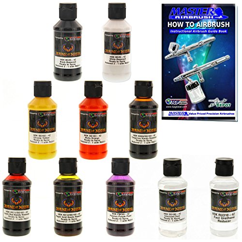 House of Kolor True Fire Kit - 4 Ounce Ready to Spray 9 Colors Needed to Create True Fire Effect Plus Reducer and Blender