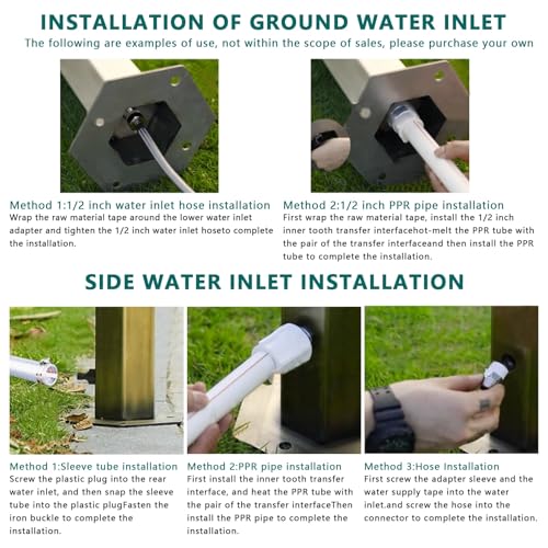 Colonna d'Acqua Verticale autoportante per Giardino Esterno con Rubinetto, Rubinetto da Pavimento, Supporto per Tubo da Giardino, palo di Raccordo per irrigazione