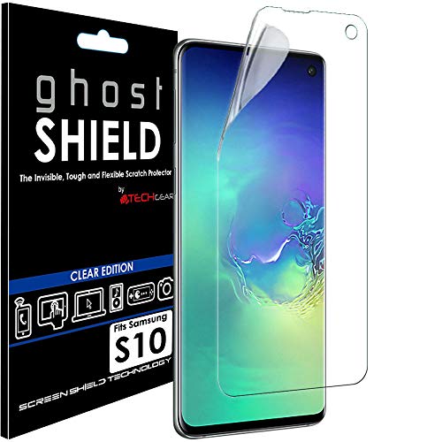 Techgear - Protector de pantalla para Samsung Galaxy S10 (edición GhostShield, película de TPU reforzada, cobertura completa de la pantalla), área de pantalla curvada (no compatible con S10e, S10+)